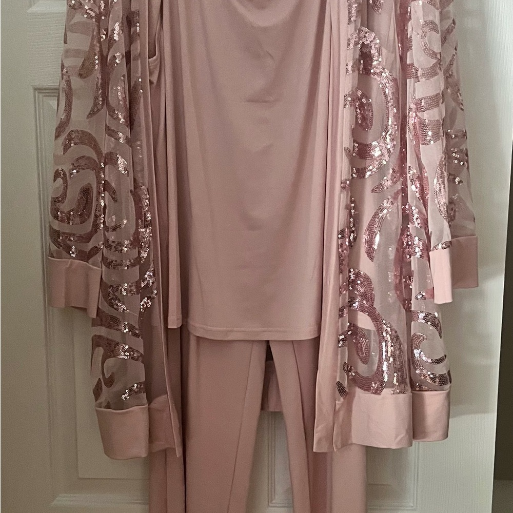 3 piece sequin pants suit